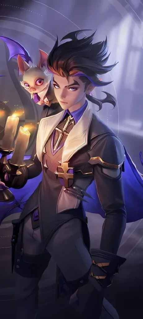 Hình nền Liên Quân Kriknak tông tối, mắt đỏ nổi, nền trơn, icon không bị chìm khi đặt giữa.