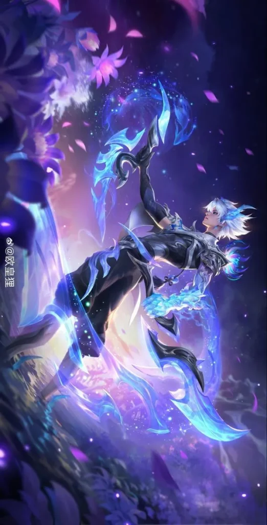 Ảnh murad tuyệt thế thần binh lướt chéo qua cổng dịch chuyển, đôi cánh mở nhẹ, khí chất sang