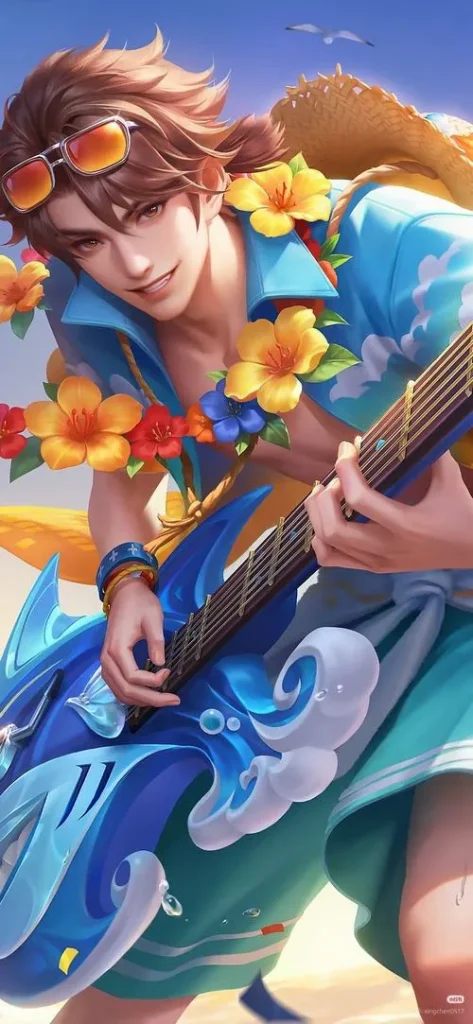 Ảnh bìa Airi tông lạnh, hiệu ứng chiêu thức dạng tia lóe, nền sạch chữ, nhìn gọn trên màn hình chính.