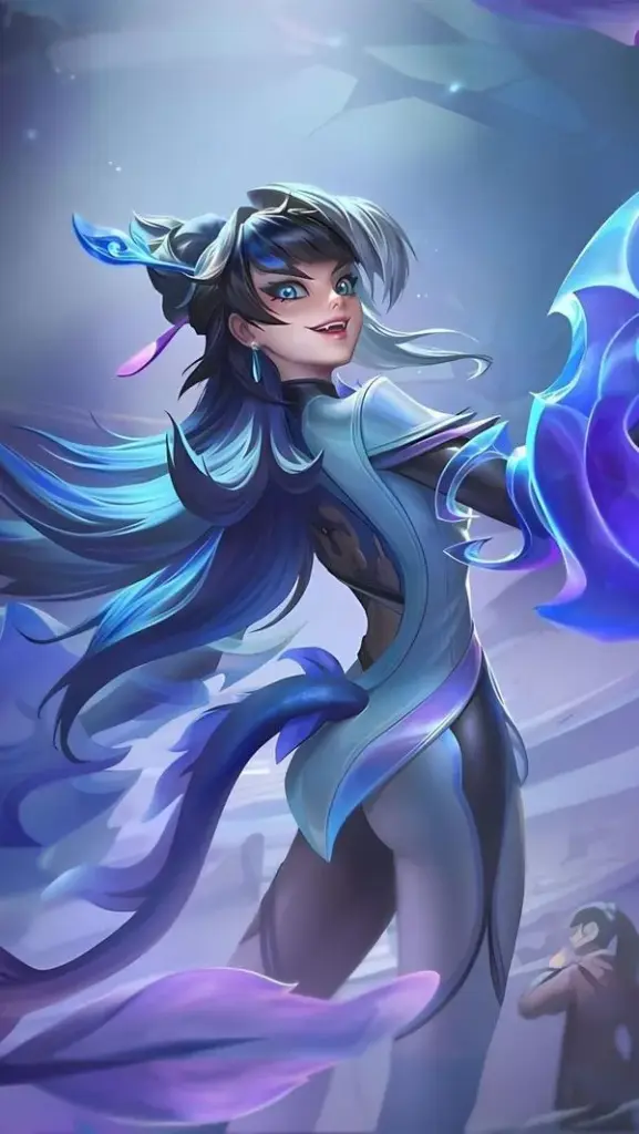 Hình Aoi Liên Quân đu dây Long Trảo qua vách đá, vuốt rồng ánh kim rất ngầu