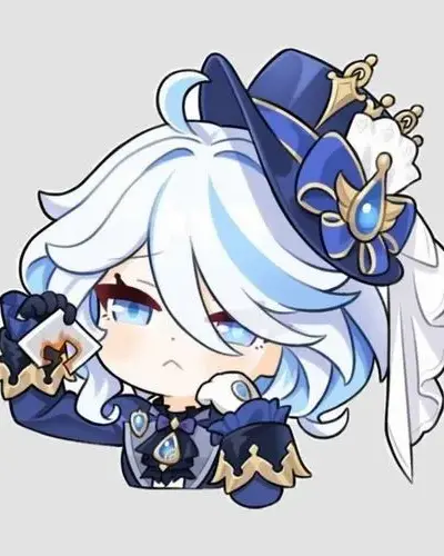 Bộ 53 Ảnh Furina Chibi cute tông xanh trắng nhẹ biểu cảm đa dạng phù hợp làm icon cá nhân