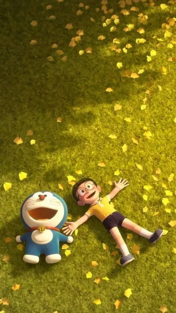 Nắng trên bãi cỏ trong Doraemon phiên bản đồ họa máy tính, cảm giác đẹp, muốn lưu hình ngay.