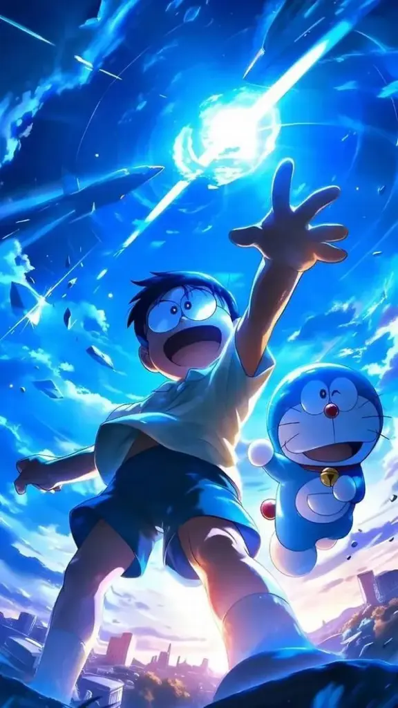 Tia sáng mạnh và không khí kịch tính ở Doraemon phiên bản đồ họa máy tính, đúng chất anime ngầu.