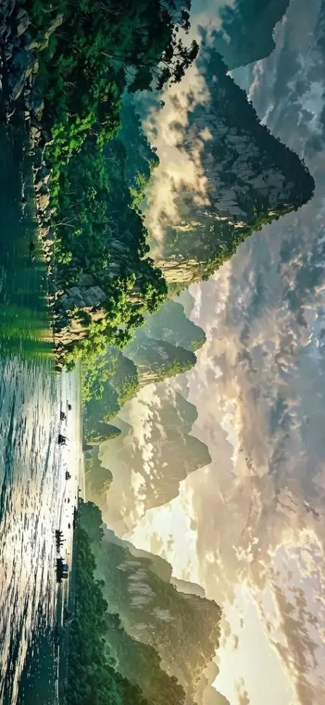 Ảnh bìa phong cảnh bãi biển nhỏ nằm giữa vách núi xanh rậm, sóng nhẹ và nền trời trong làm khung cảnh nhiệt đới này lên máy vừa mát vừa dịu