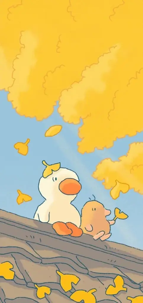 Con thủy cầm thân nhỏ xuất hiện giữa ruộng lúa mới gặt, đội chiếc nón rơm lệch sang một bên và kéo theo sợi ruy băng xanh nhìn vừa quê vừa vui mắt