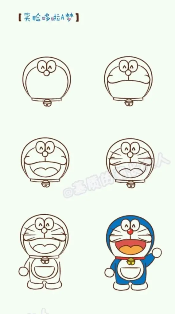 Cách vẽ Doraemon chibi đơn giản cho người mới bắt đầu với từng bước chi tiết