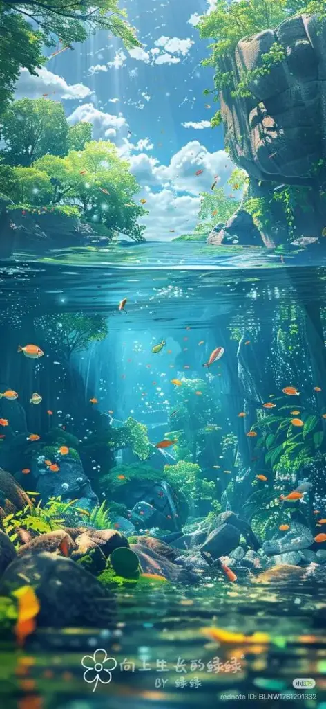 Những thân cây cổ thụ đứng chen nhau trên lưng đồi, phía sau là lớp núi mờ dần theo khoảng cách làm ảnh phong cảnh gợi cảm giác sâu và rất hợp màn hình dọc