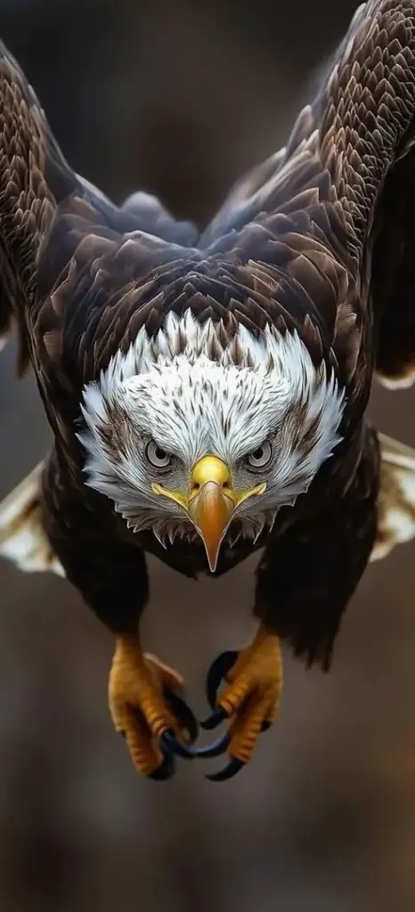 Hình nền đại bàng biển đứng giữa bãi băng nứt với gió tuyết quất chéo, bộ lông ướt nhẹ bám vào thân làm bức hình Ultra HD nhìn rất thật và rắn