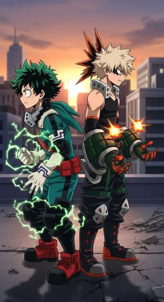 Deku nghiến răng lao tới, mảng tối dày, cảm giác quyết liệt kiểu trận chiến sống còn